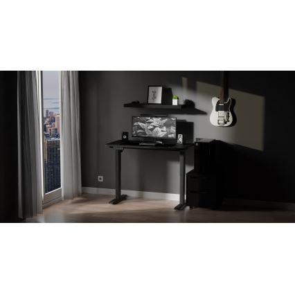 Radni sto podesiv po visini LEVANO 120x60 cm, crne boje