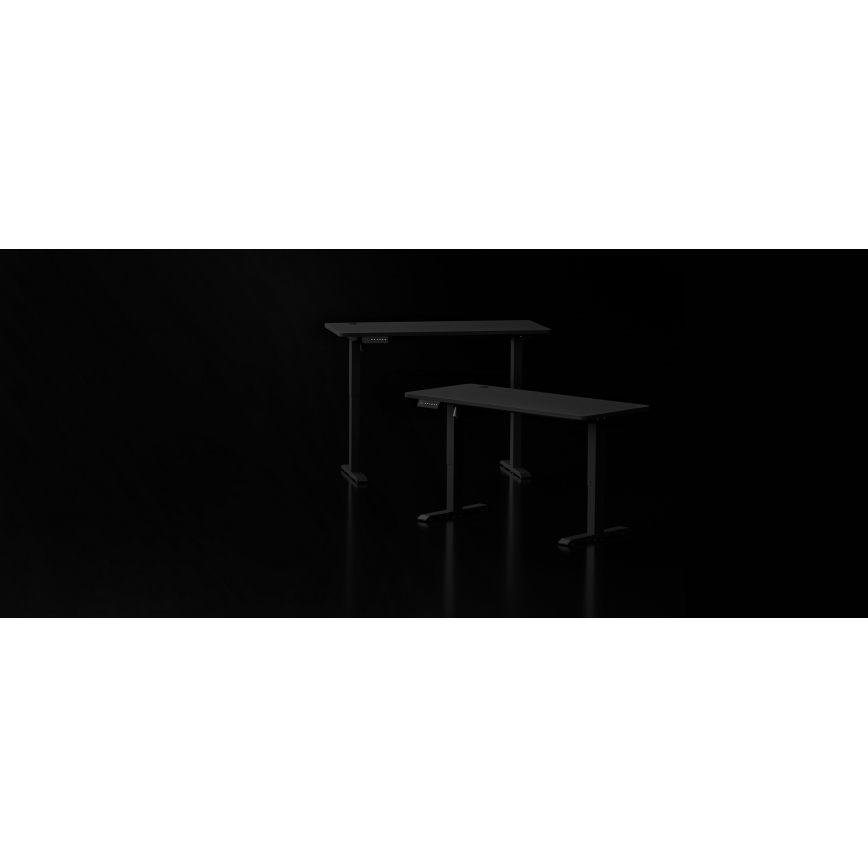 Radni sto podesiv po visini LEVANO 120x60 cm, crne boje