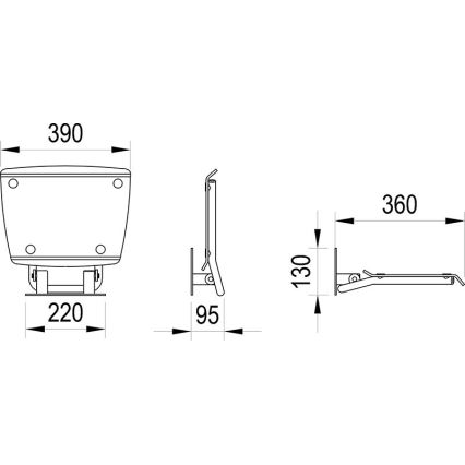 Ravak B8F0000052 - Preklopno tuš sedište OVO od nerđajućeg čelika
