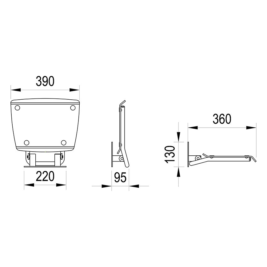 Ravak B8F0000052 - Preklopno tuš sedište OVO od nerđajućeg čelika