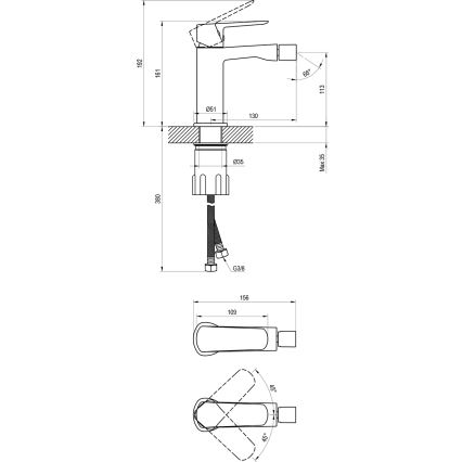 Ravak X070475 - Baterija za bide LIFE, sjajni hrom