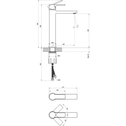 Ravak X070484 - Baterija za umivaonik SOLAR 29 cm, sjajni hrom