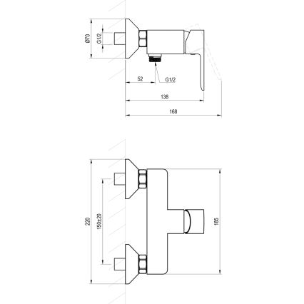 Ravak X070492 - Tuš baterija SOLAR crna