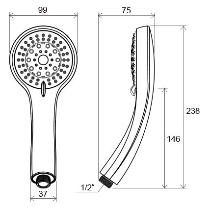 Ravak X07P008 - Ručni tuš, sjajni hrom