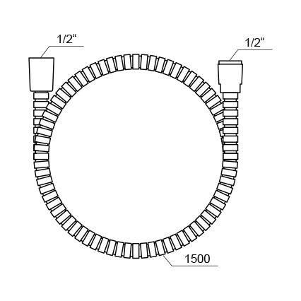 Ravak X07P065 - Plastično tuš crevo 150 cm sjajni hrom