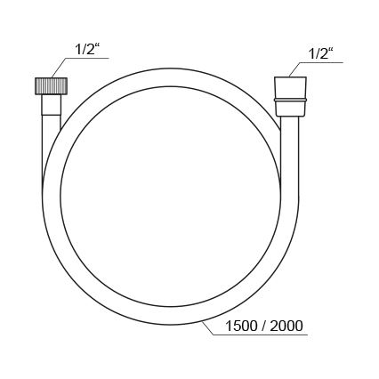 Ravak X07P176 - Plastično tuš crevo 150 cm sjajni hrom