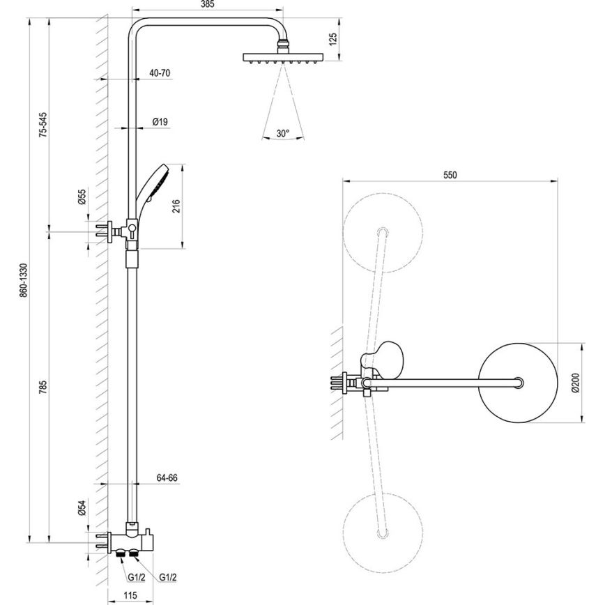 Ravak X07P232 - Set za tuširanje, sjajni hrom