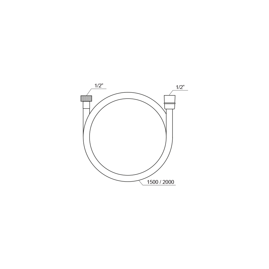 Ravak X07P568 - Plastično crevo za tuš 150 cm, crno