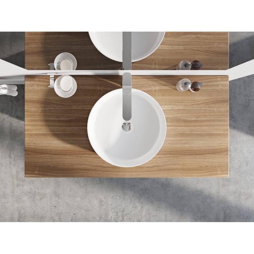 Ravak XJX01140002 - Umivaonik za ugradnju na ploču UNI SLIM Ø 40 cm keramika/bela