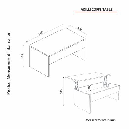Razvlačeći konferencijski sto AKILLI 44,8x90 cm beli