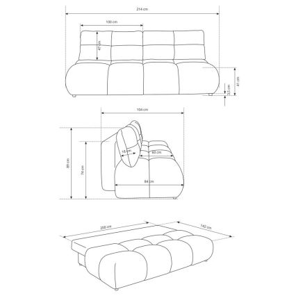 Razvlačeći trosed sa prostorom za odlaganje NUORO, zelene boje