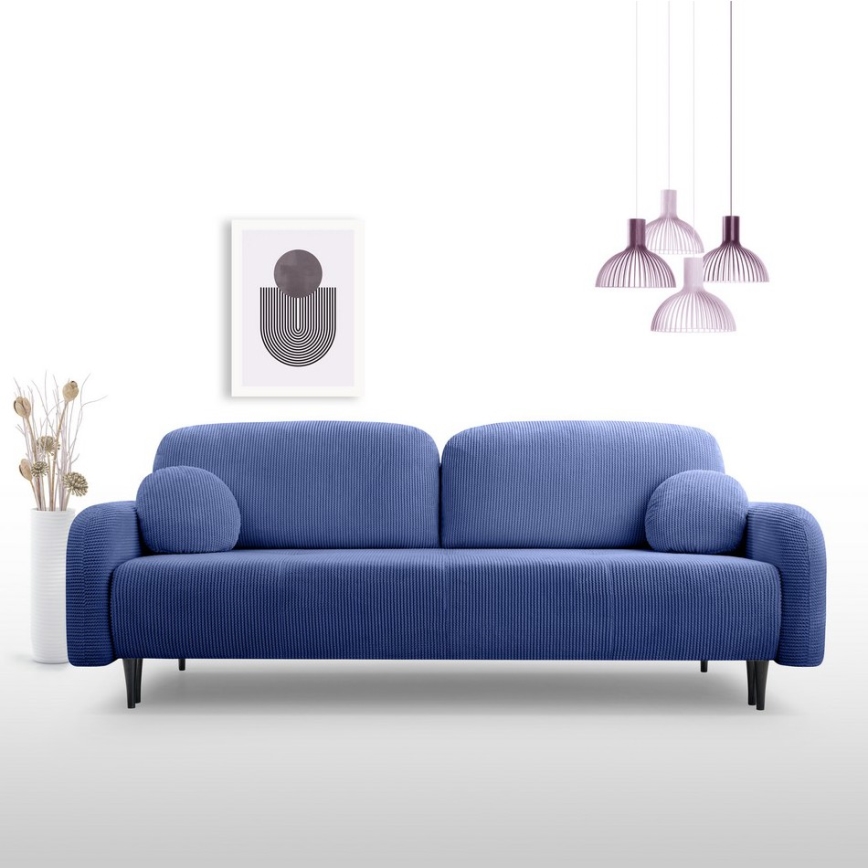 Razvlačni tapacirani trosed CLOUDY u plavoj boji