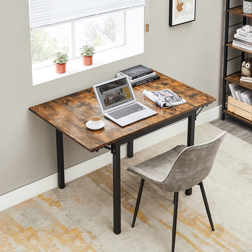 Razvlačni trpezarijski sto ELDUR braon/crna