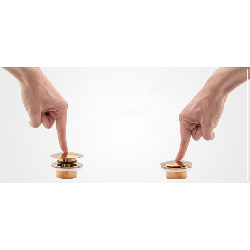 REA-A4100 - Slivnik za umivaonik CLICK-CLACK, prečnik 6,4 cm, sjajna crna