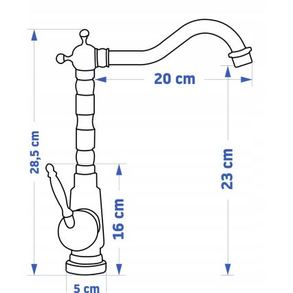 REA-B2150 - BONA baterija za umivaonik 28,5 cm, brušeno zlato