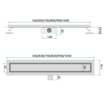 REA-G2562 - Odvodni žleb NEOX 70 cm, nerđajući čelik/zlatna