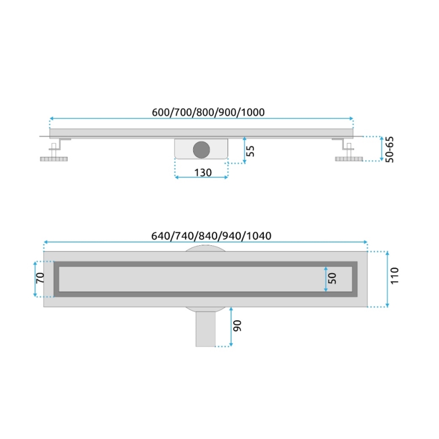 REA-G2703 - Odvodni žleb NEOX PRO 80 cm, nerđajući čelik / brušeno zlato