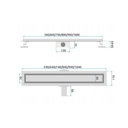 REA-G5808 - Odvodni žleb NEOX PRO 70 cm, nerđajući čelik