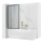 REA-K7390 - Staklena pregrada za kadu LAGOS 140x80 cm crna/prozirna