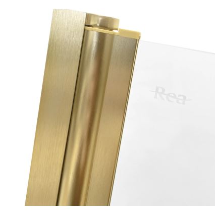 REA-K9777 - Sklopivi paravan za kadu AGAT 140x100 cm brušeno zlato/prozirno staklo