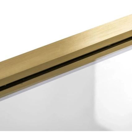 REA-K9777 - Sklopivi paravan za kadu AGAT 140x100 cm brušeno zlato/prozirno staklo