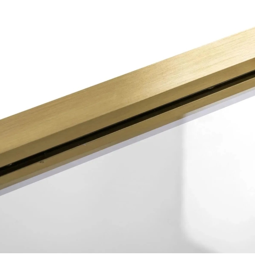 REA-K9777 - Sklopivi paravan za kadu AGAT 140x100 cm brušeno zlato/prozirno staklo