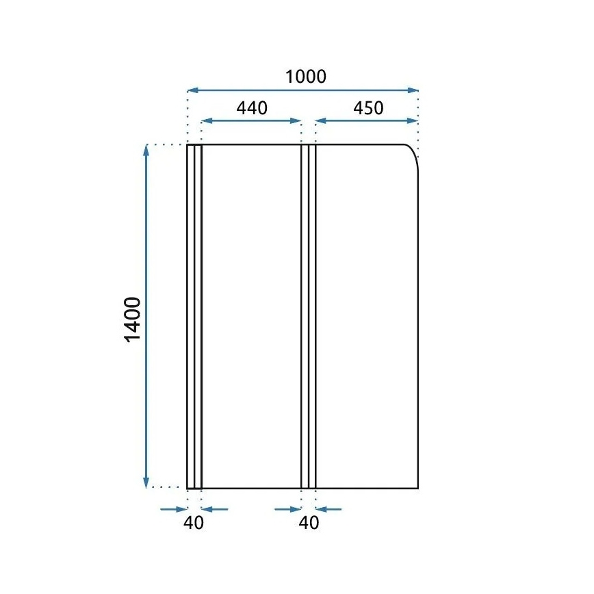 REA-K9777 - Sklopivi paravan za kadu AGAT 140x100 cm brušeno zlato/prozirno staklo