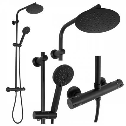 REA-P8804 - Tuš set sa termostatskom baterijom BLISS mat crne boje
