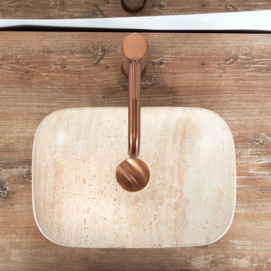 REA-U4700 - Umivaonik za ploču BELINDA 25x36 cm keramika/bež/imitacija kamena