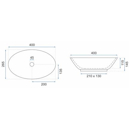 REA-U5804 - Umivaonik za ugradnju na ploču PAMELA MINI 26,5x40 cm keramika/sjajna bela