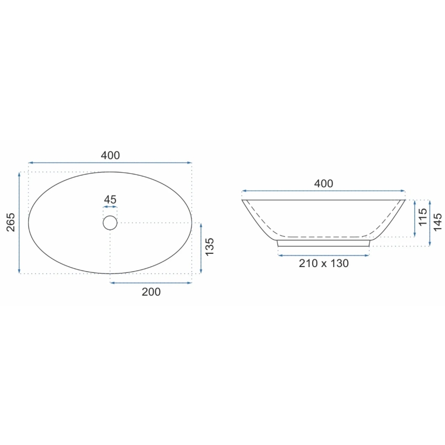 REA-U5804 - Umivaonik za ugradnju na ploču PAMELA MINI 26,5x40 cm keramika/sjajna bela
