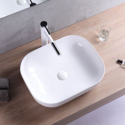 REA-U6300 - Umivaonik na ploču MONA SLIM 40x50,5 cm keramika/sjajna bela