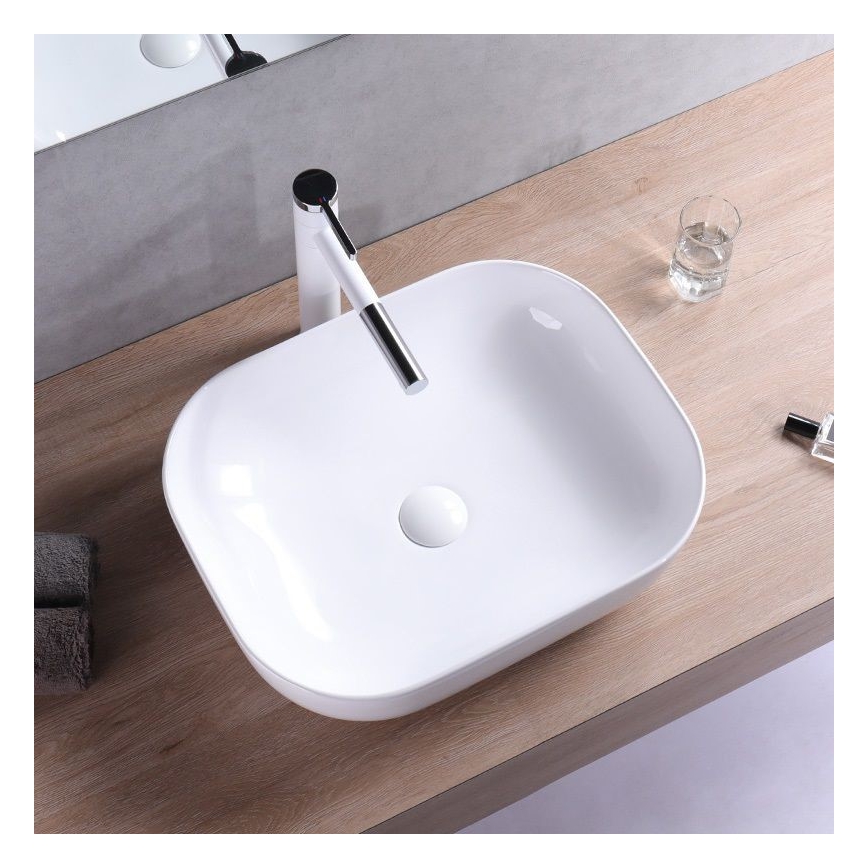 REA-U6300 - Umivaonik na ploču MONA SLIM 40x50,5 cm keramika/sjajna bela