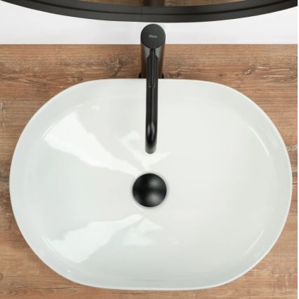 REA-U6563 - Umivaonik za ploču NADIA 38x50 cm keramika/sjajna bela