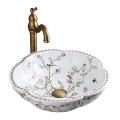 REA-U7504 - Nadgradni lavabo FELICIA prečnik 42,5 cm keramika/cvetni dezen