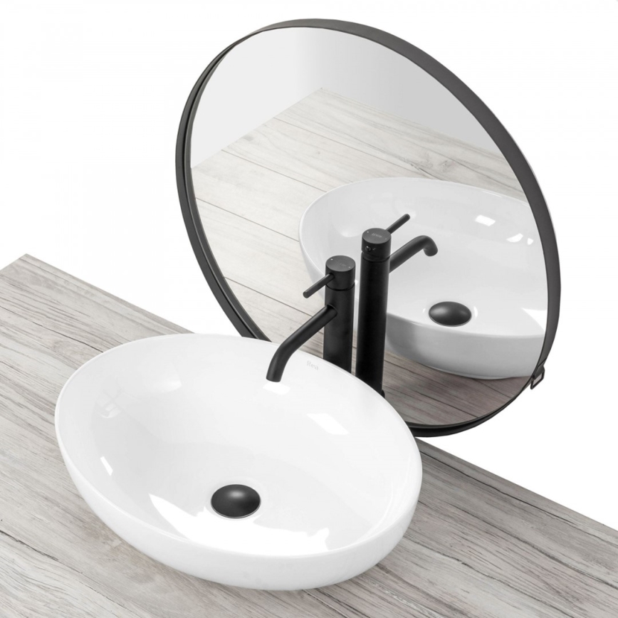 REA-U8198 - Nadgradni umivaonik CAROLA SLIM 39x51,5 cm keramika/sjajna bela