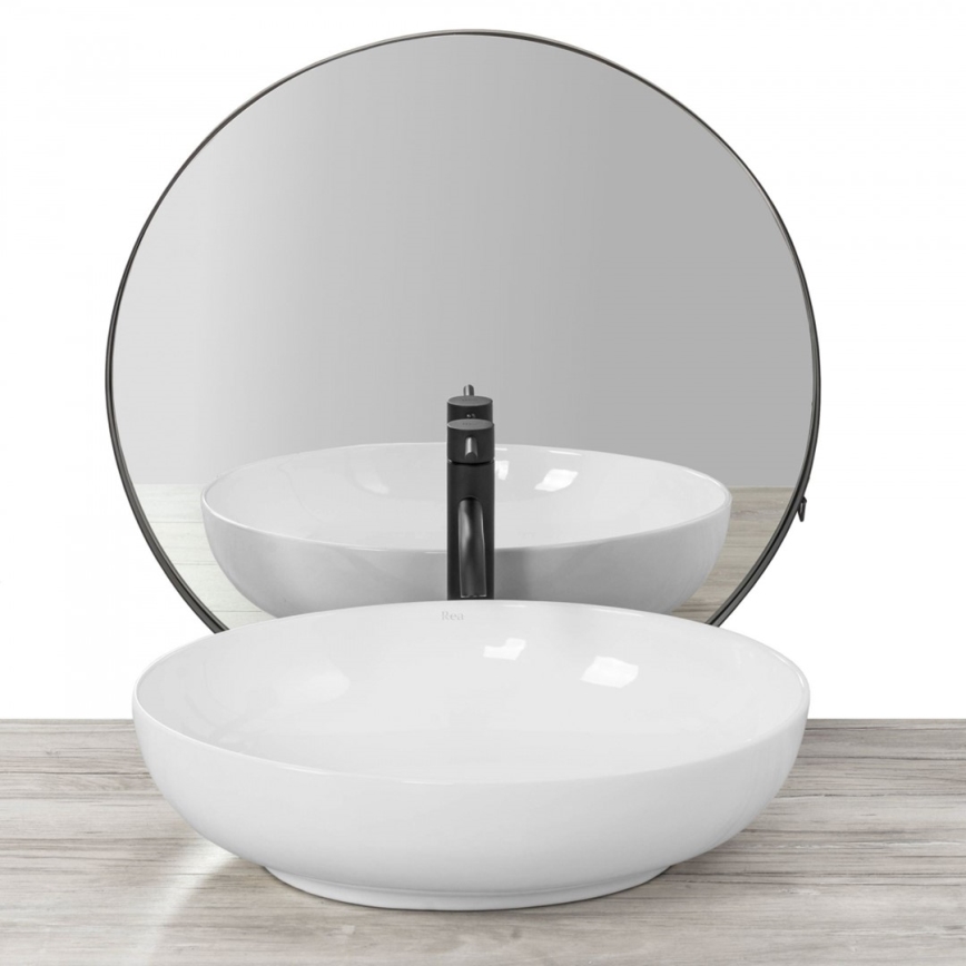 REA-U8198 - Nadgradni umivaonik CAROLA SLIM 39x51,5 cm keramika/sjajna bela