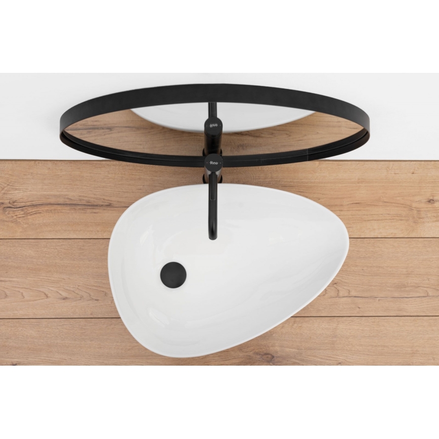 REA-U8536 - Nadgradni umivaonik GRETA 39x56 cm keramika/sjajna bela