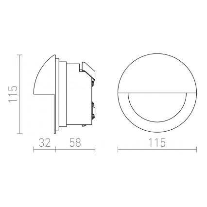 RED - Design Rendl - R10558 - LED spoljna ugradna svetiljka ASTERIA LED/3W/230V IP54