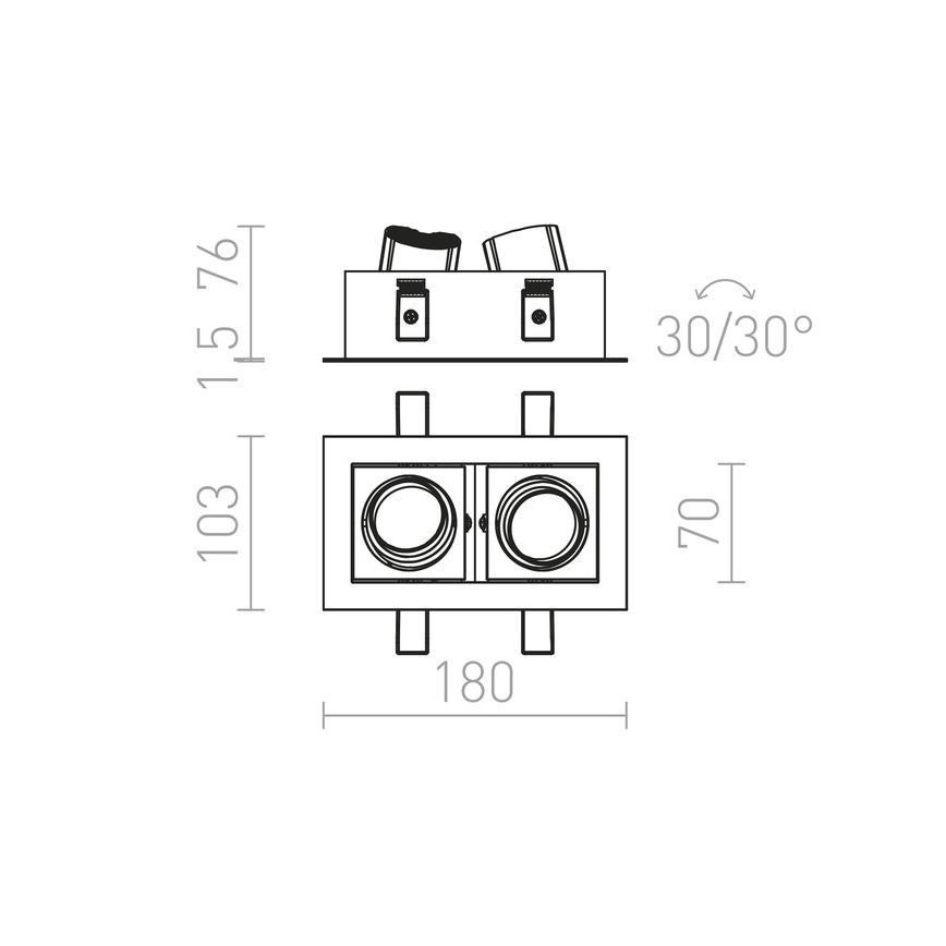 RED - Design Rendl - R12857 - LED ugradna svetiljka BONDY 2xLED/7W/230V