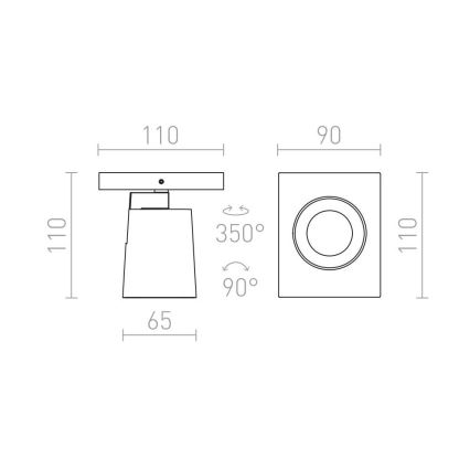 RED - Design Rendl - R12912 - Zidna spot svetiljka KENNY 1xGU10/35W/230V