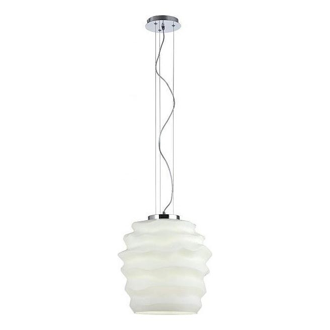 Redo 01-1141 - Luster na sajli MAGMA 1xE27/42W/230V prečnik 38 cm sjajni hrom/bela