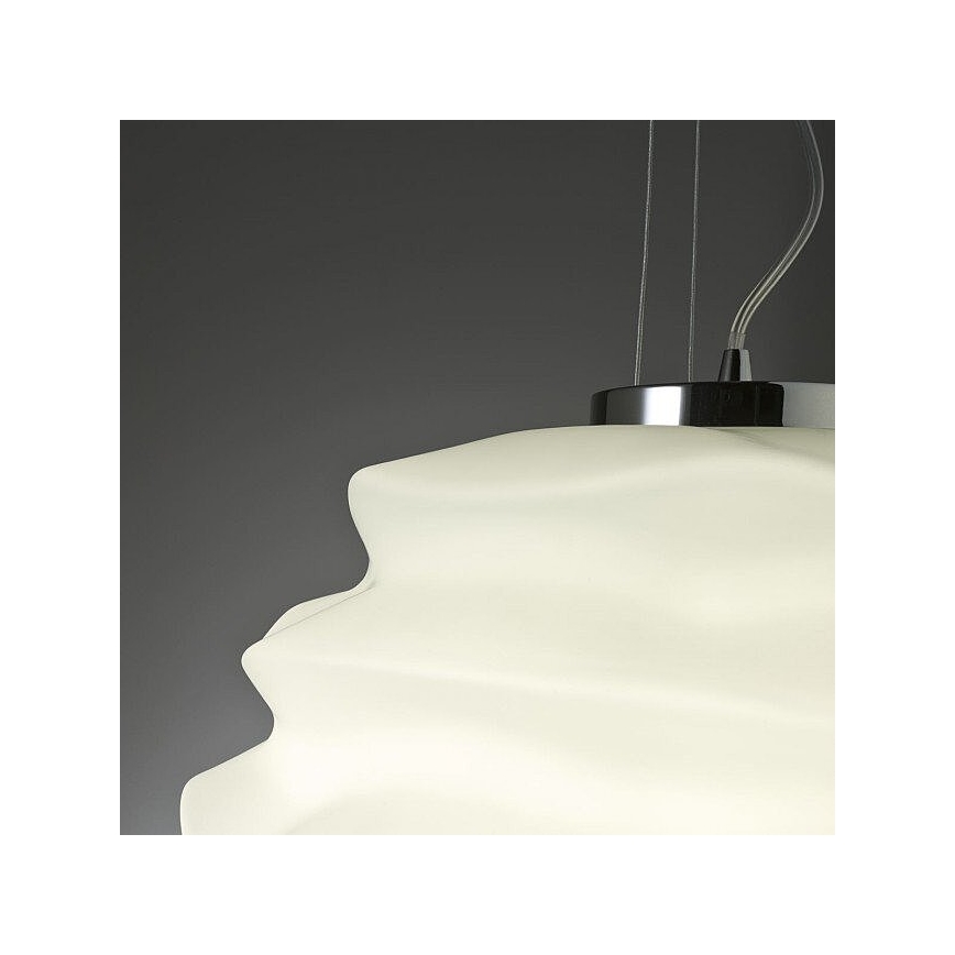 Redo 01-1142 - Luster na sajli MAGMA 1xE27/42W/230V prečnik 38 cm sjajni hrom/bela