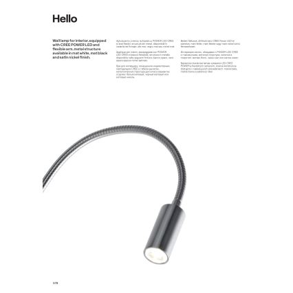 Redo 01-1193 - LED fleksibilna lampica HELLO LED/3W/230V bela