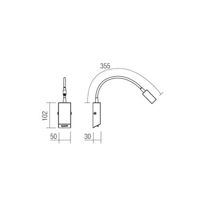 Redo 01-1193 - LED fleksibilna lampica HELLO LED/3W/230V bela