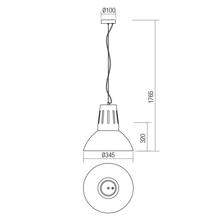Redo 01-1282 - Luster na sajli PEEP 1xE27/42W/230V prečnik 34,5 cm bela