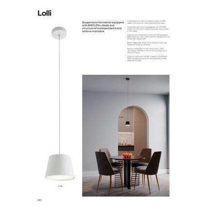 Redo 01-1495 - LED luster na sajli LOLLI LED/6W/230V prečnik 14 cm bela