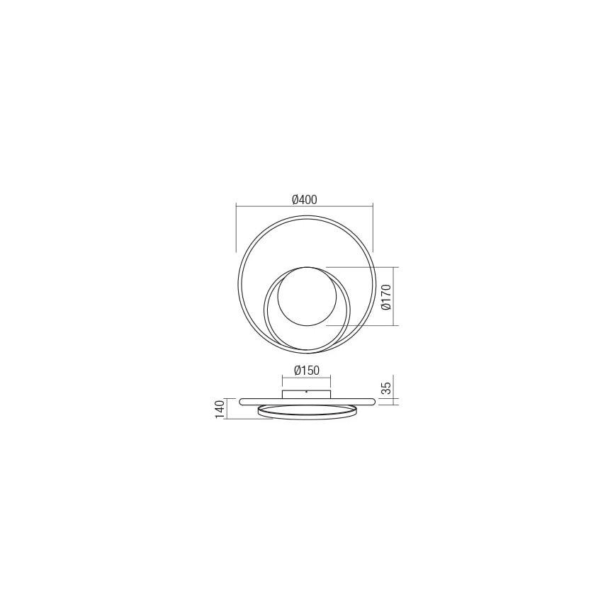 Redo 01-1790 - LED prigušiva zidna svetiljka TORSION LED/27W/230V bronza
