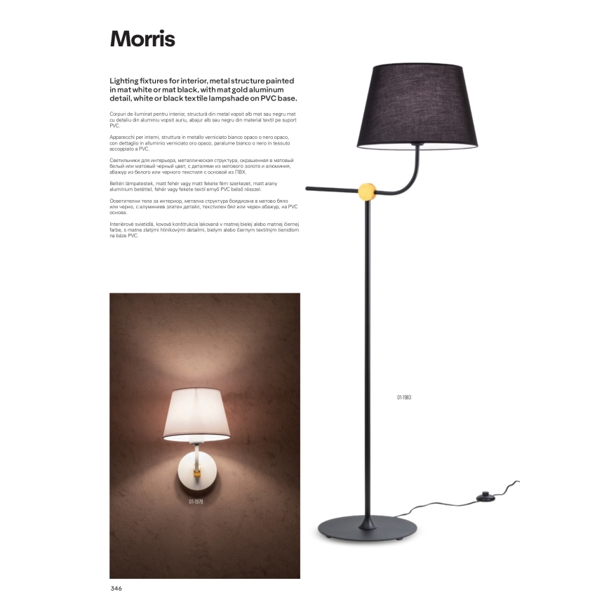 Redo 01-1980 - Stona lampa MORRIS 1xE27/42W/230V bela