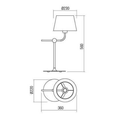 Redo 01-1981 - Stona lampa MORRIS 1xE27/42W/230V crna